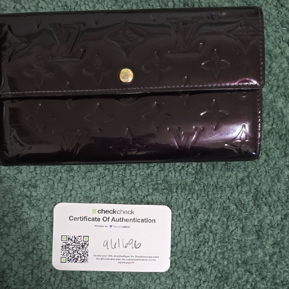 Louis Vuitton Vernis Patent Wallet in Deep Plum